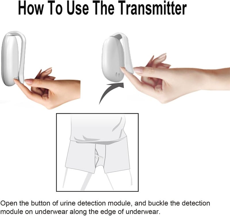 Fency Wireless Bedwetting Alarm for Boys and Girls, USB Rechargeable, Pee Alarm, White - Image 5